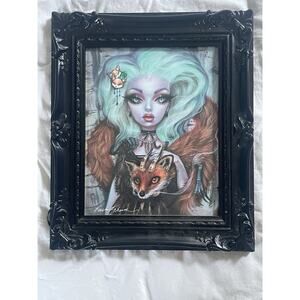 Kurtis Rykovich Hand signed 8x10 Art Print - “Citrine” woman with a Fox